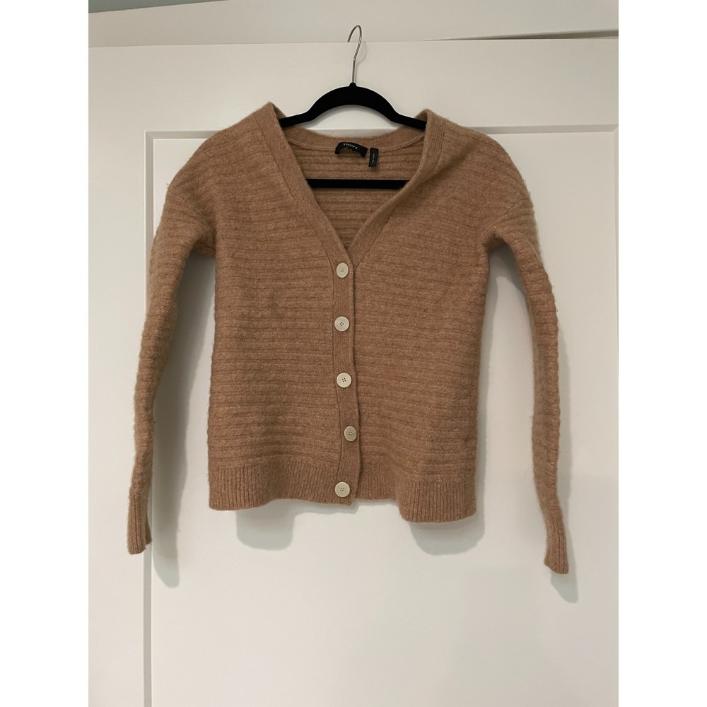 Theory V-Neck Camel Paramour Button Down Cardigan - image 2